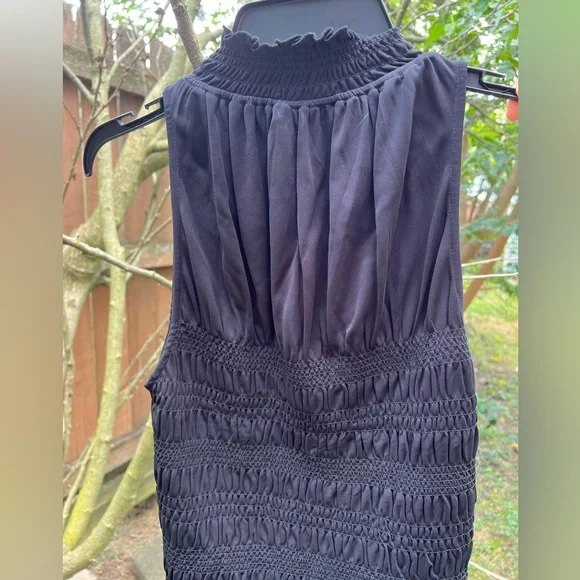 NWOT Frame mock high neck ruched tank blouse top smocked S - Picture 5 of 10